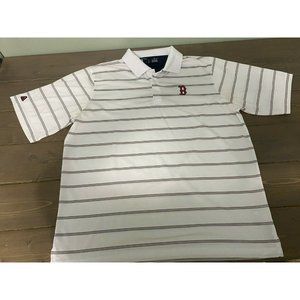 Boston Red Sox Antiqua Mens Polo White XL Used MLB Baseball Great Condition